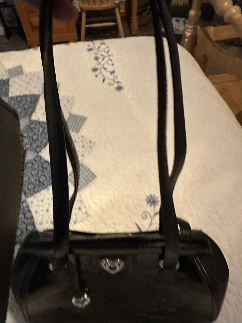 Brighton Black Croc-Embossed Leather Heart Charm Shoulder Bag - Picture 15 of 15